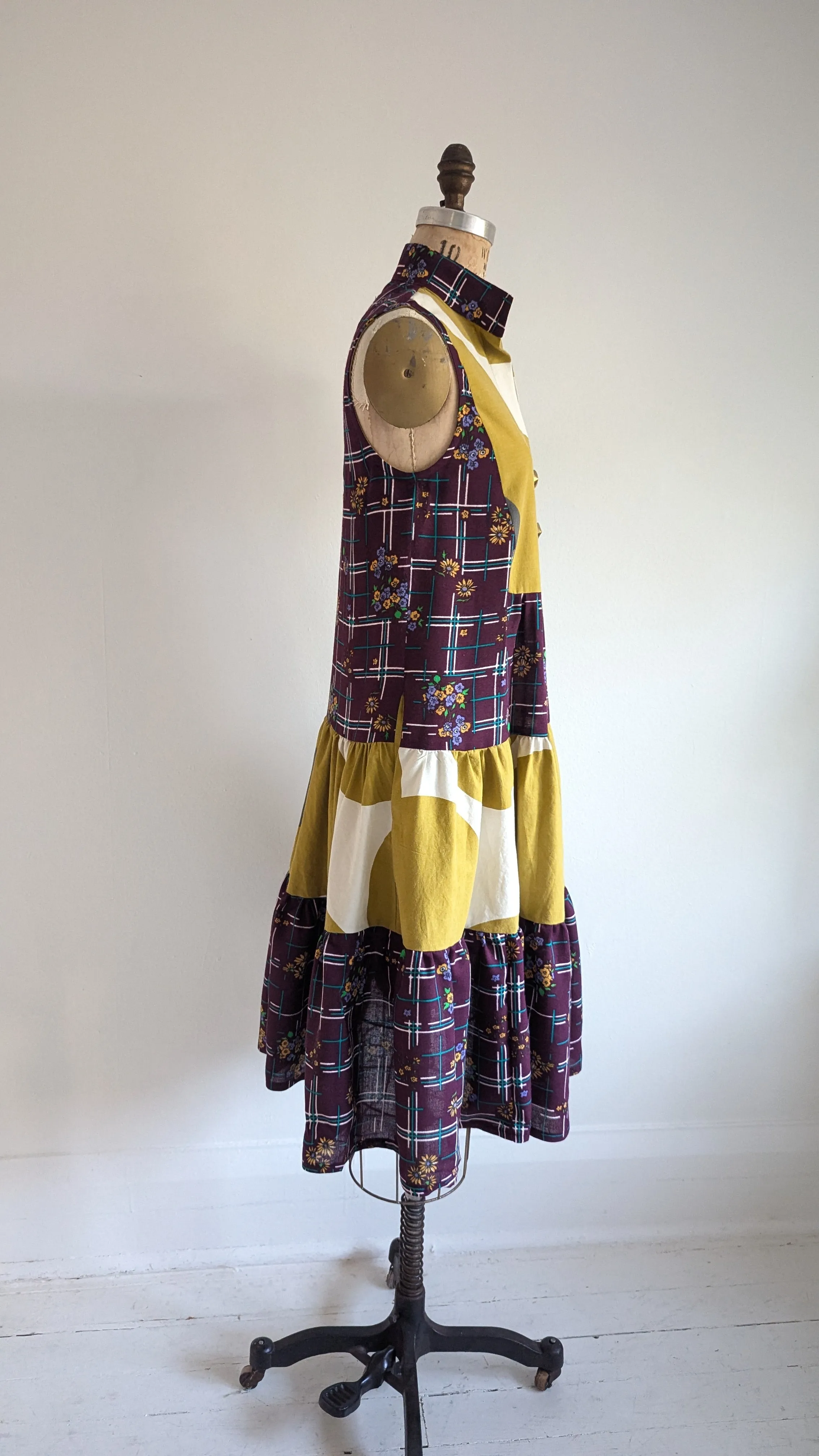 Carrie Dress - One of a Kind Upcycled & Vintage Textiles Size S/M #CAR2