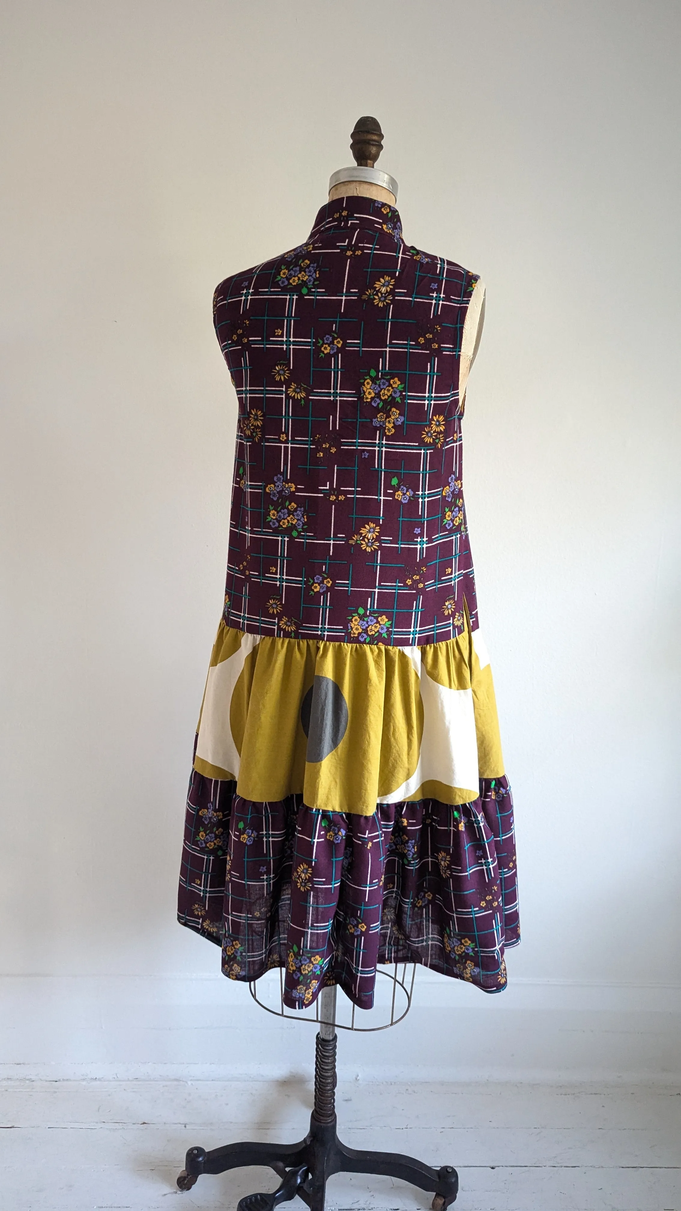 Carrie Dress - One of a Kind Upcycled & Vintage Textiles Size S/M #CAR2