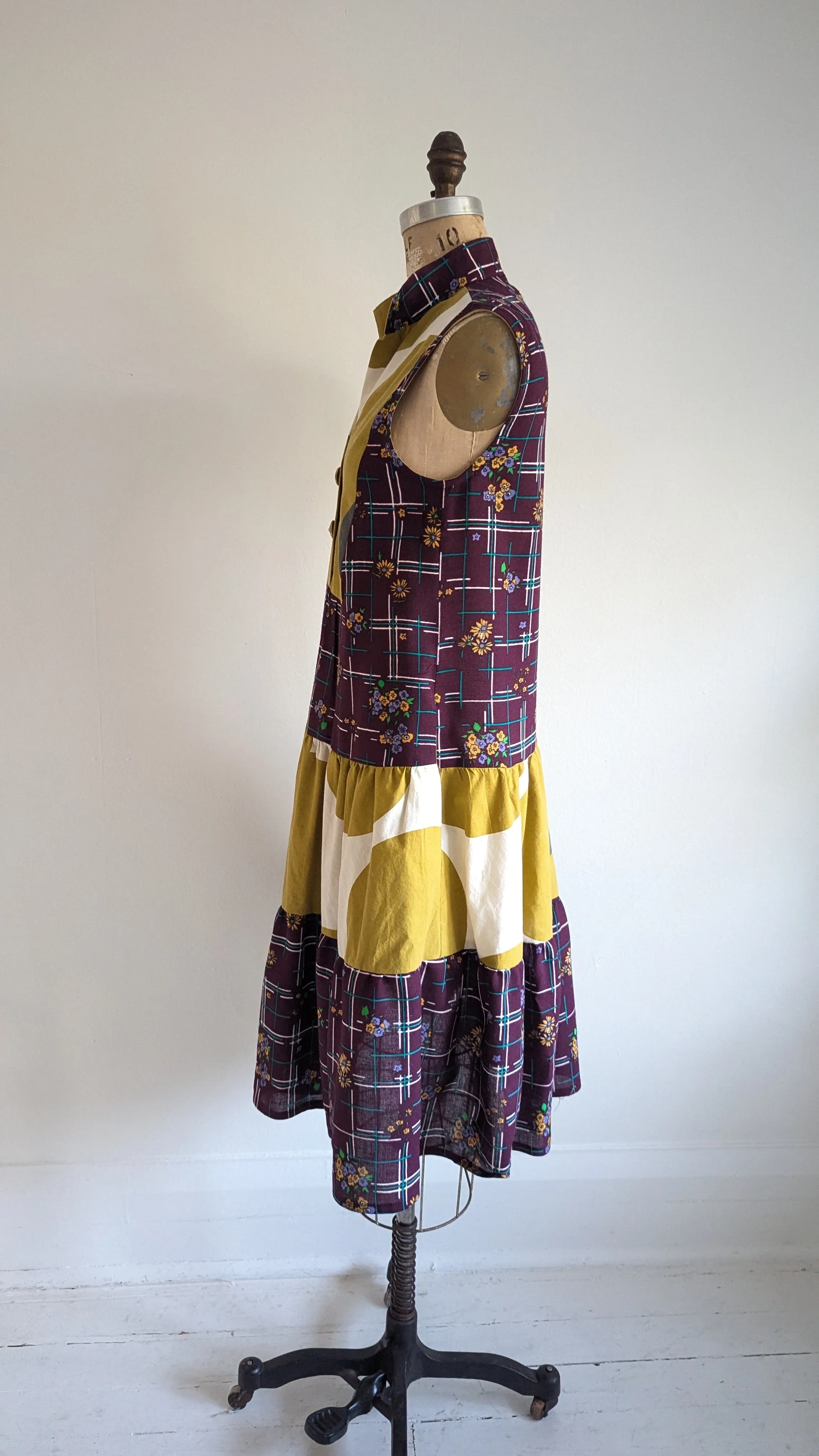 Carrie Dress - One of a Kind Upcycled & Vintage Textiles Size S/M #CAR2