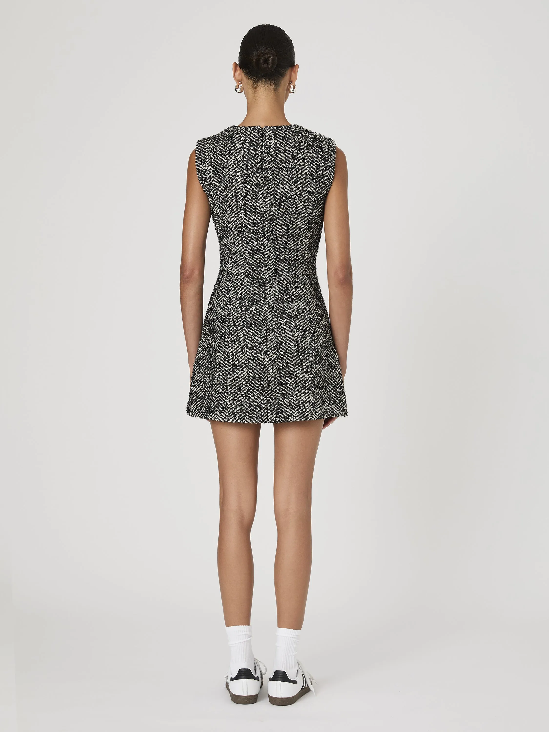 Chantelle Herringbone Sleeveless Shift Dress