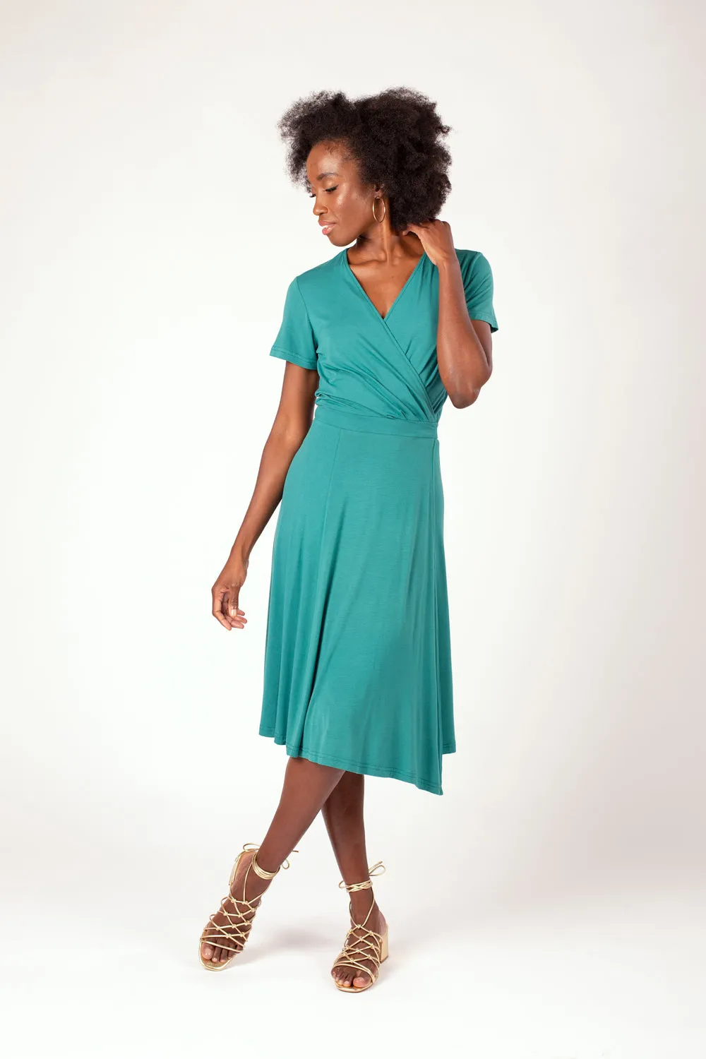 Charlotte Wrap Dress Sea Green