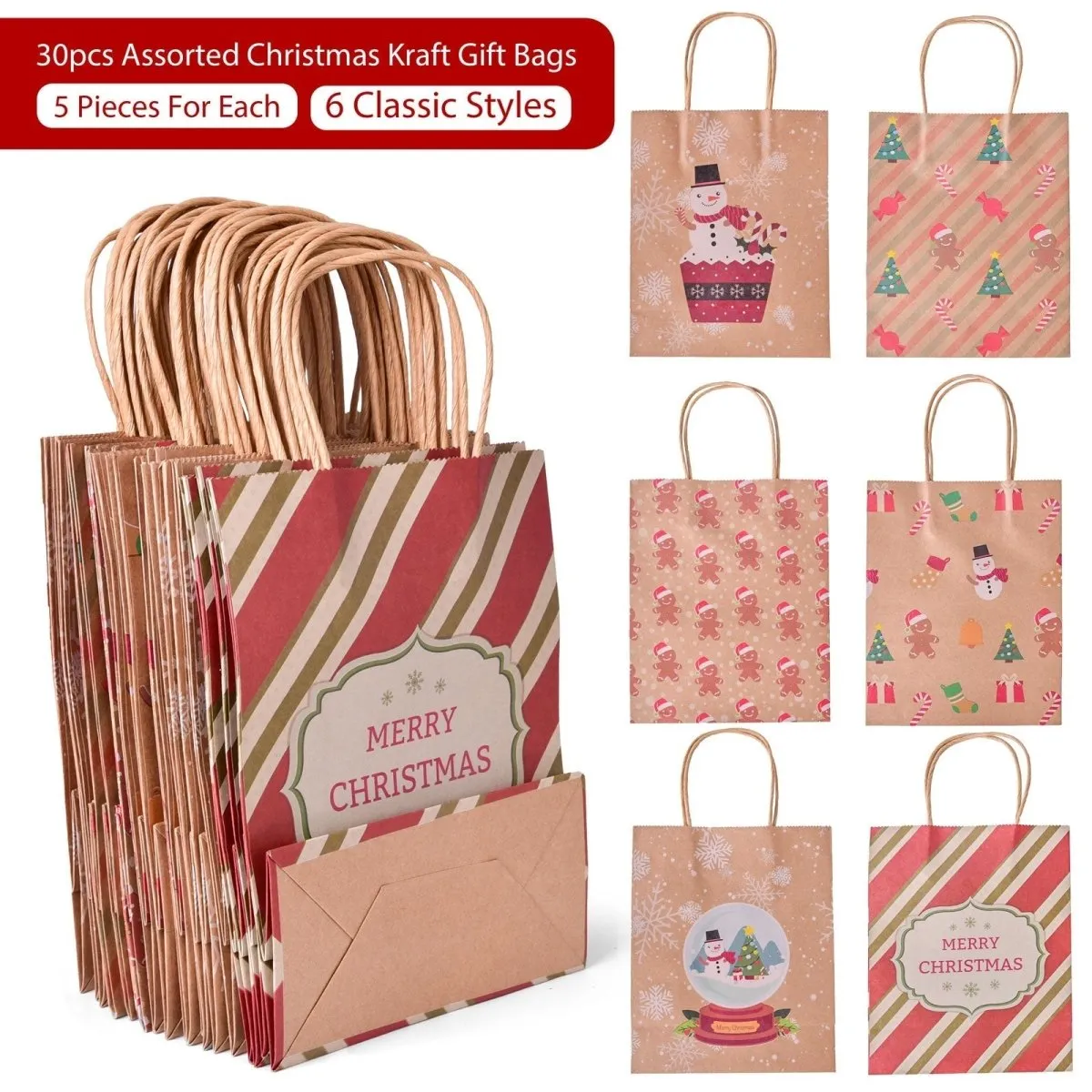 Christmas Gift Bags- Holiday Mix-Wholesale