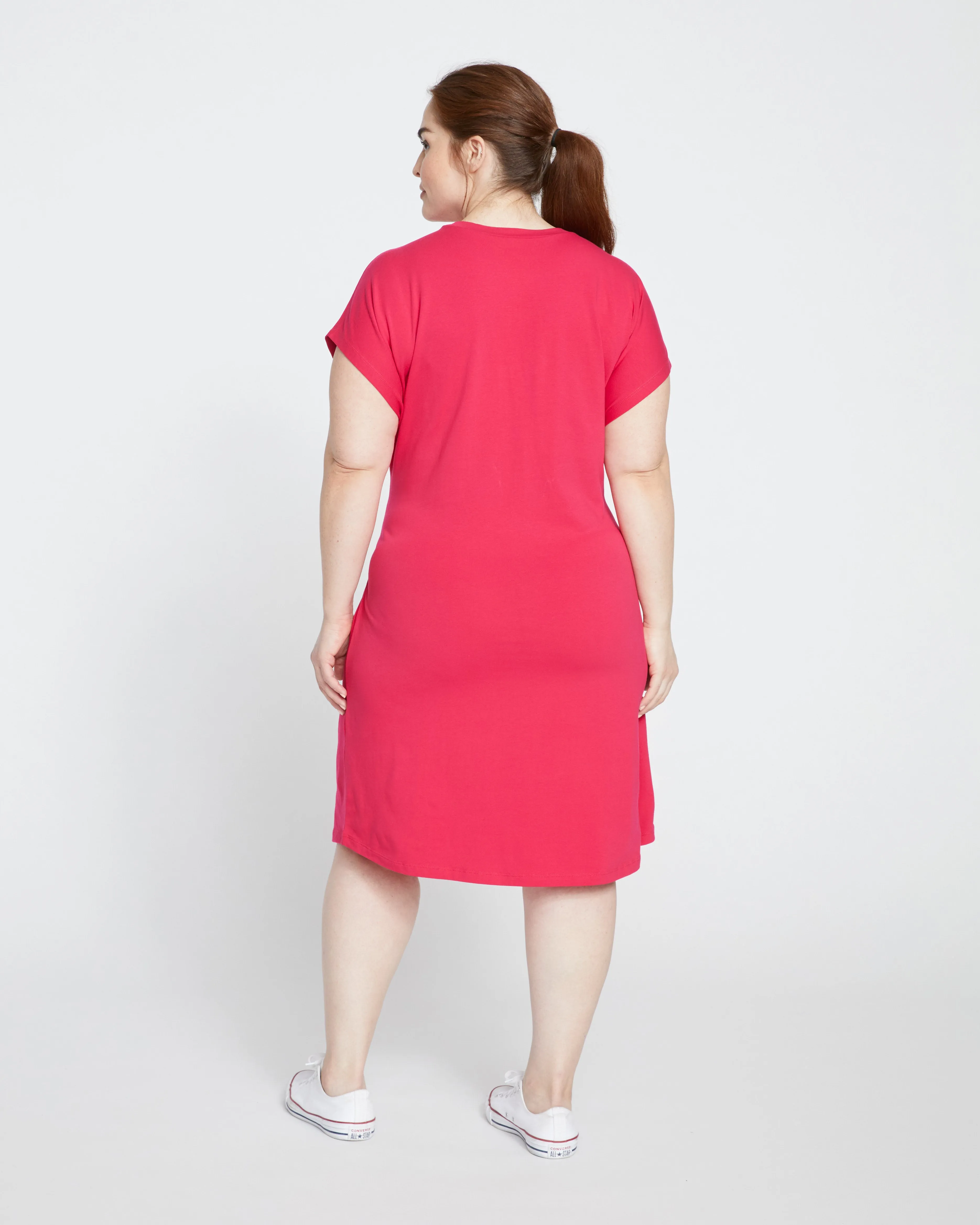 Classic Jersey Tie Dress - Cerise