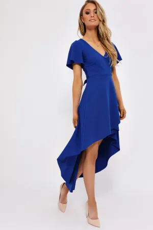 Cobalt Waterfall Hem Skater Dress