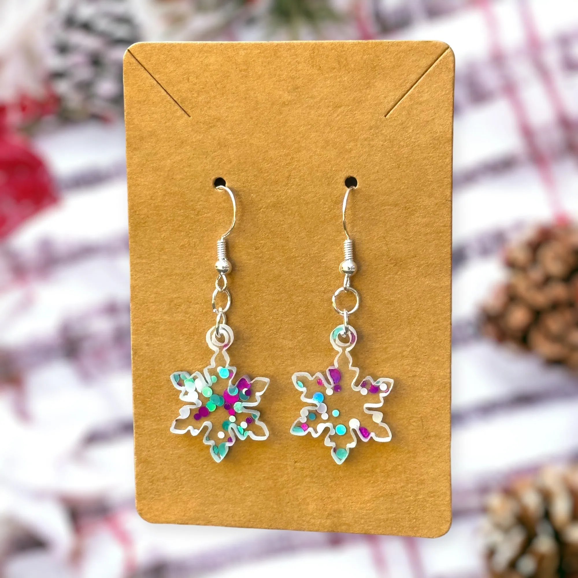 confetti snowflake earrings