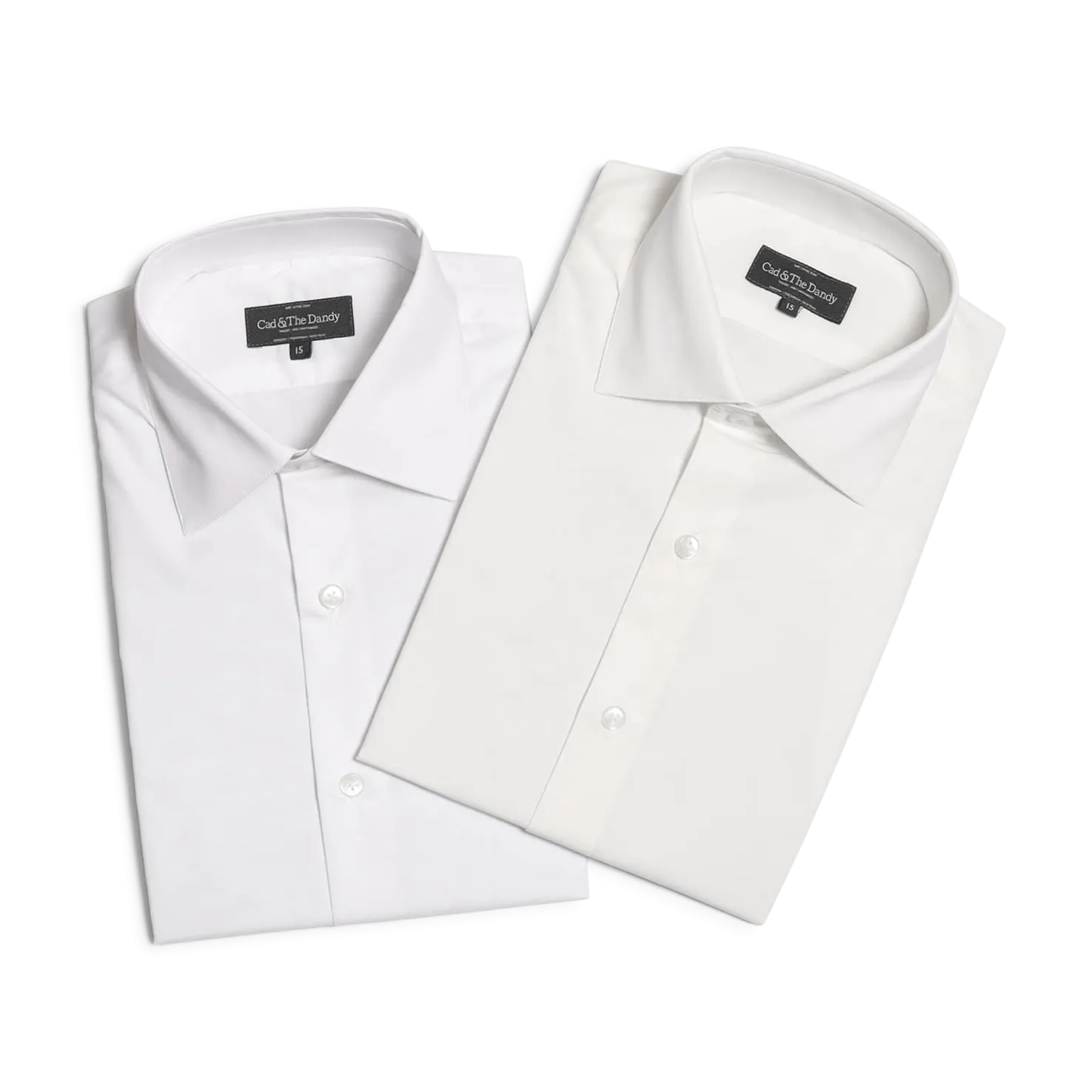 Cutaway Collar Shirt in Ivory Poplin