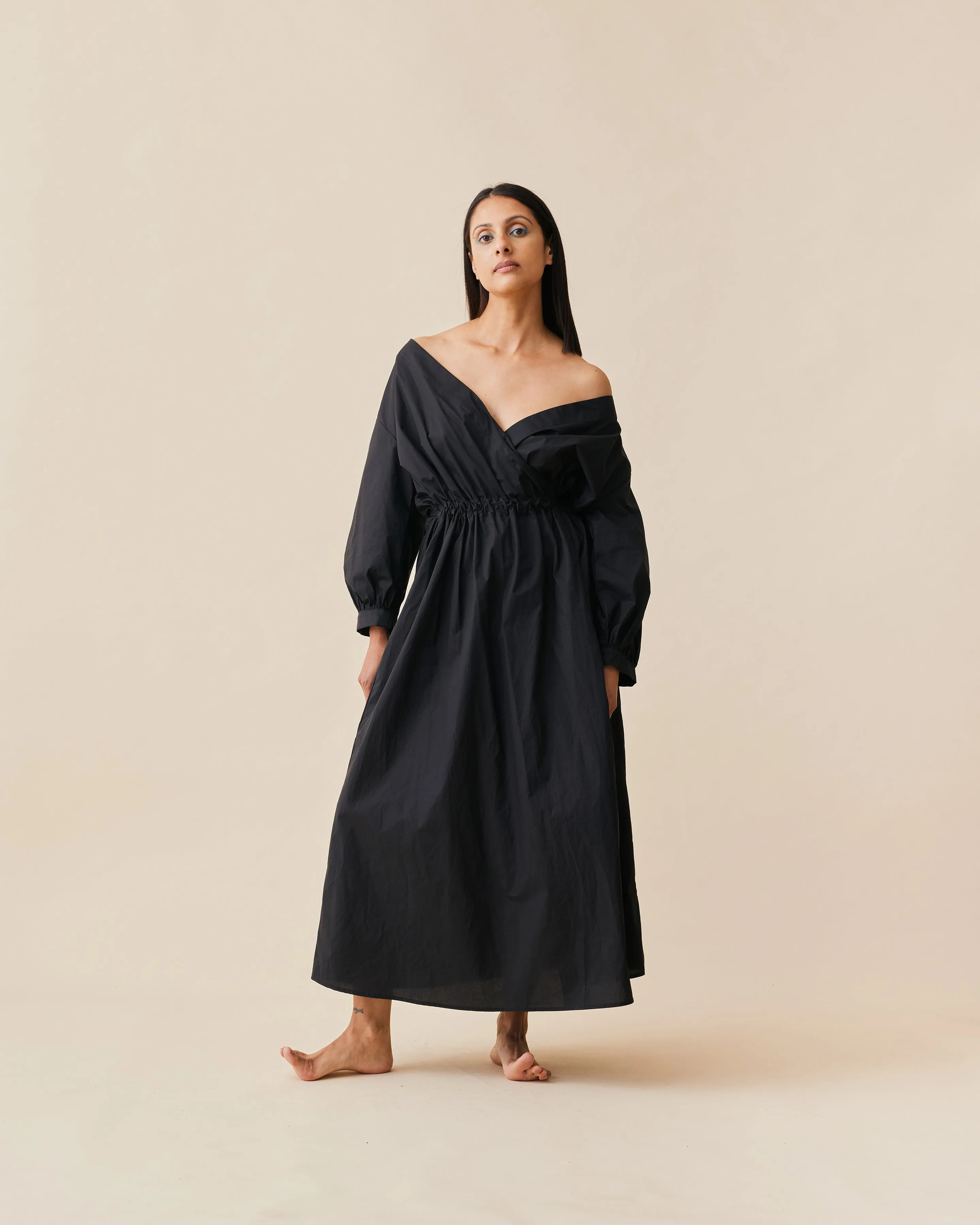 DELILAH WRAP DRESS BLACK