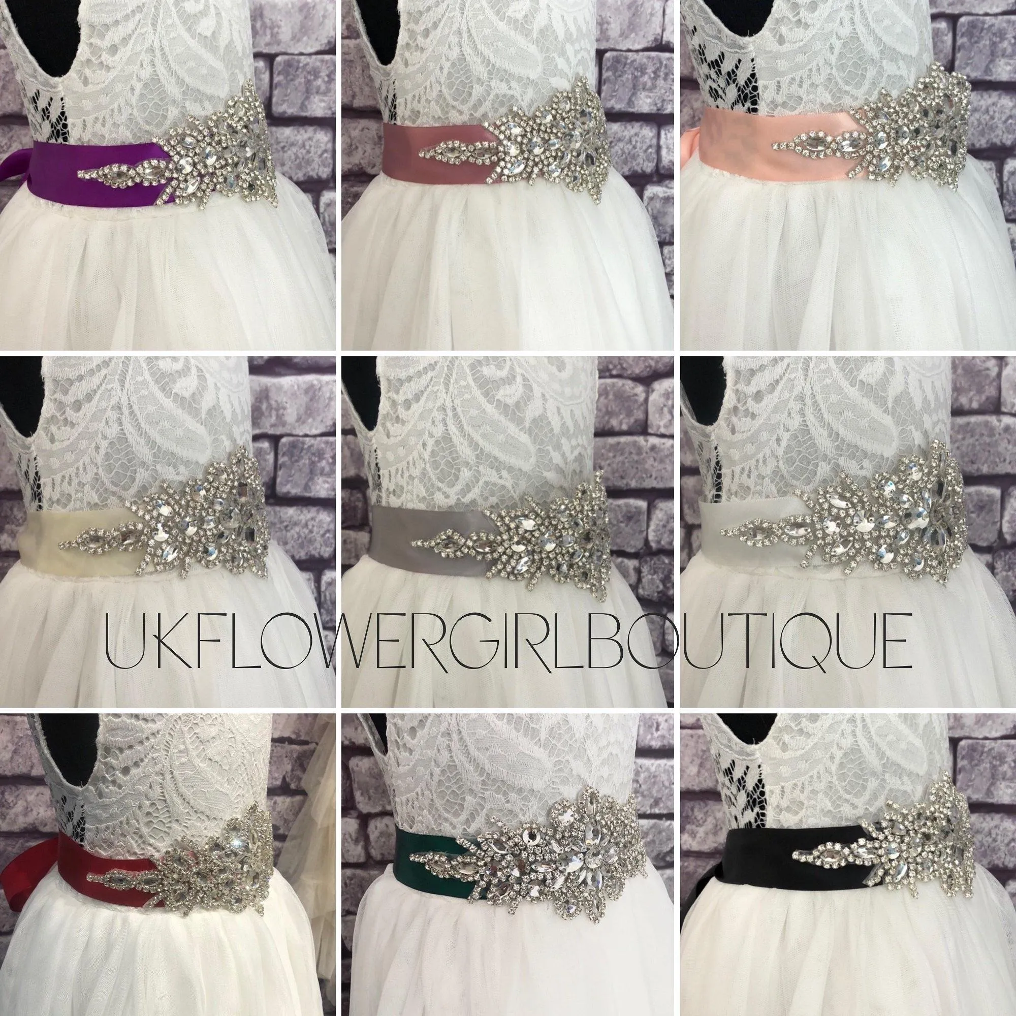 Diamante Glamour Sash - Various Colours