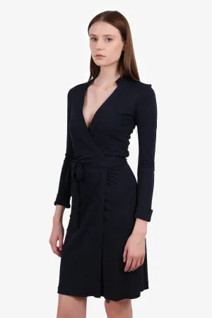 Diane von Furstenberg Black Long Sleeve Wrap Dress Size 2