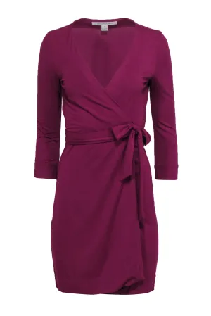 Diane von Furstenberg - Fuchsia Classic Quarter Sleeve Wrap Dress Sz 0