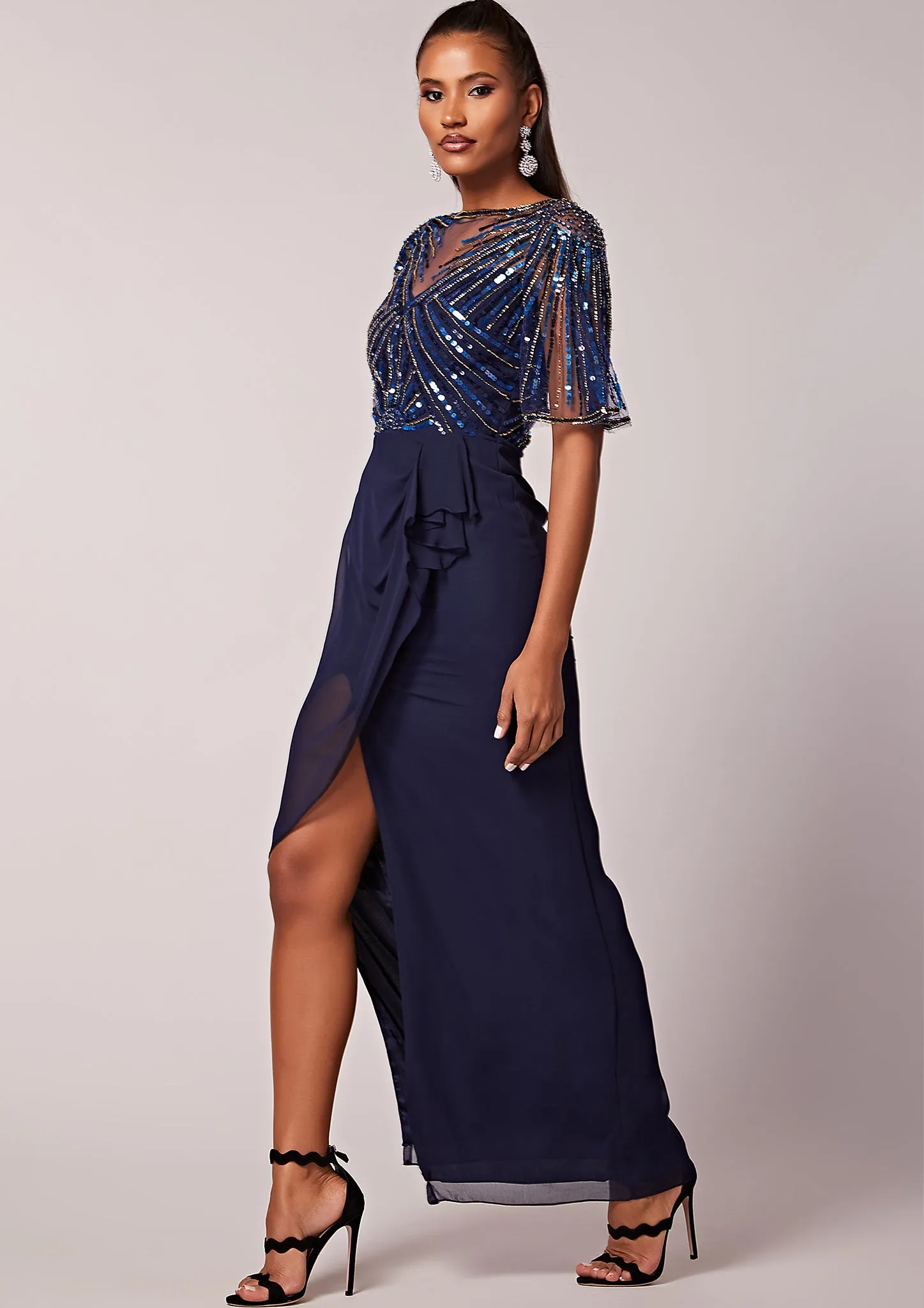 Donatella Wrap Dress Navy