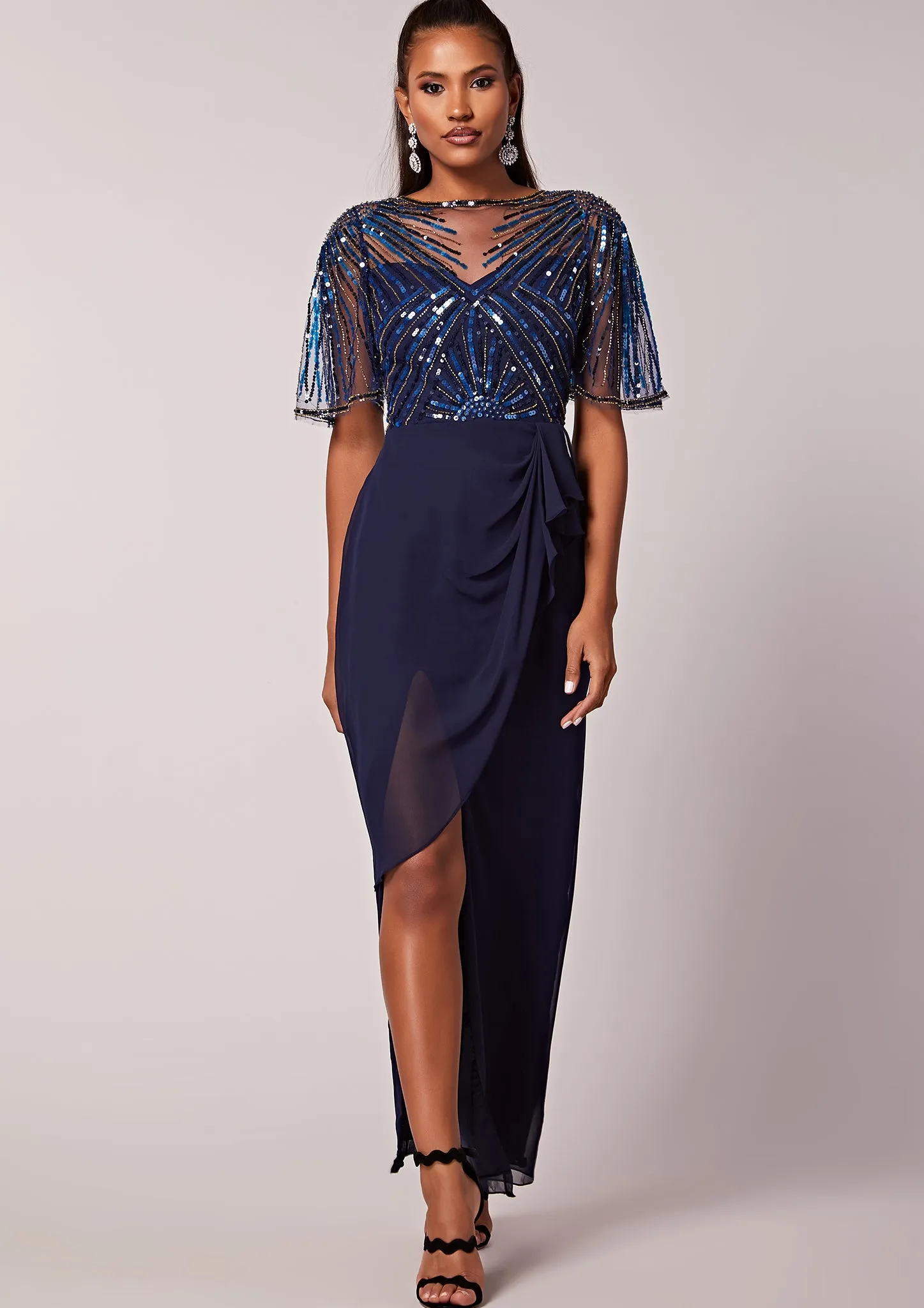 Donatella Wrap Dress Navy