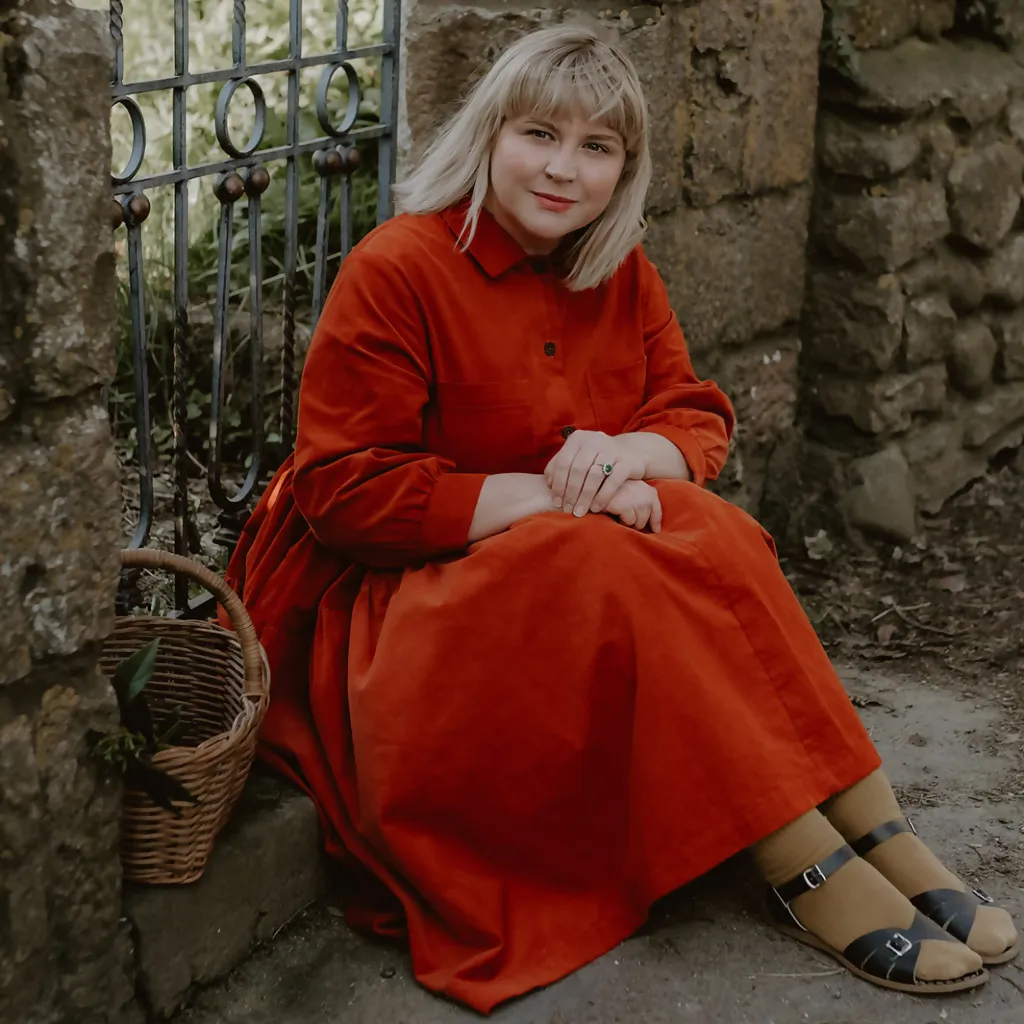 Dorothy Dress In Saffron Needlecord