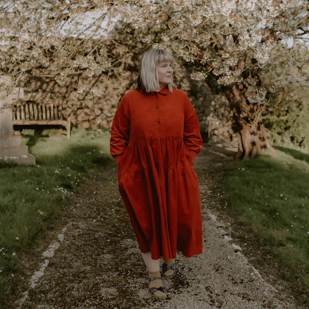 Dorothy Dress In Saffron Needlecord