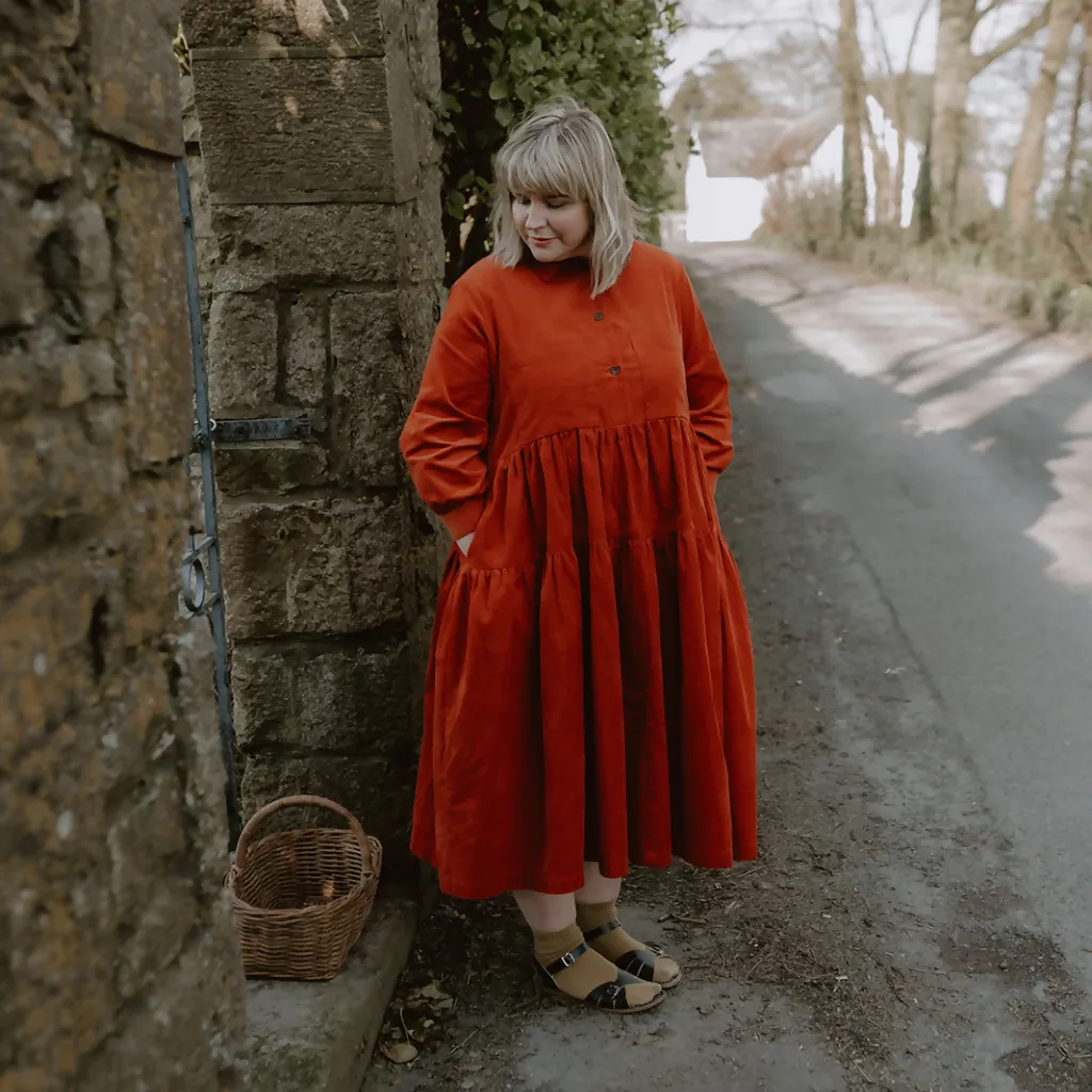 Dorothy Dress In Saffron Needlecord