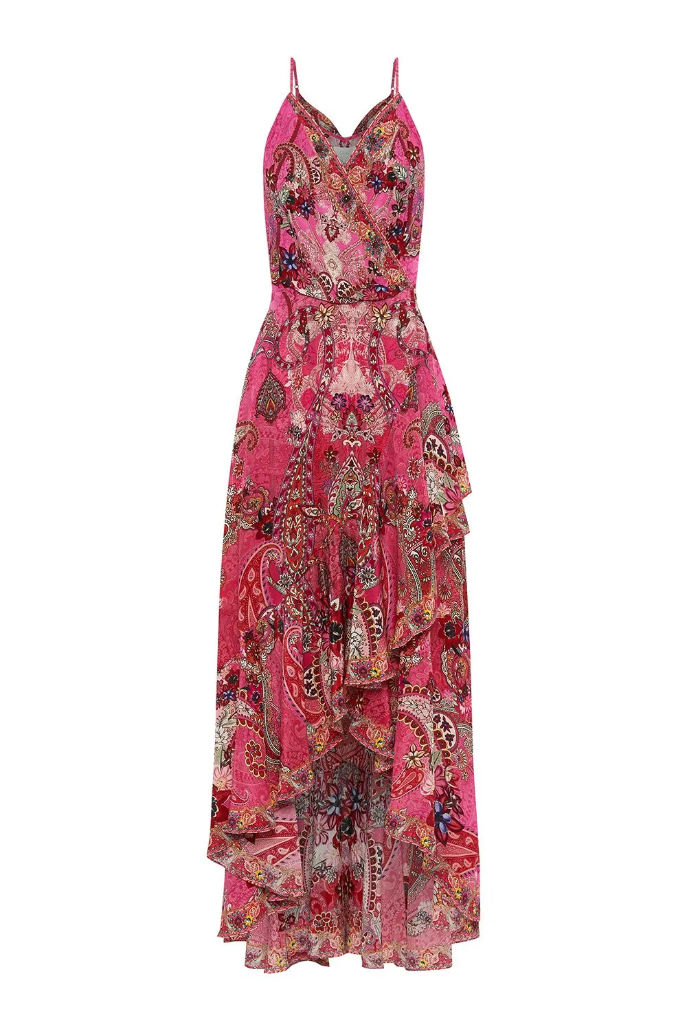 DRAPED FRONT WRAP DRESS PALISADES PAISLEY