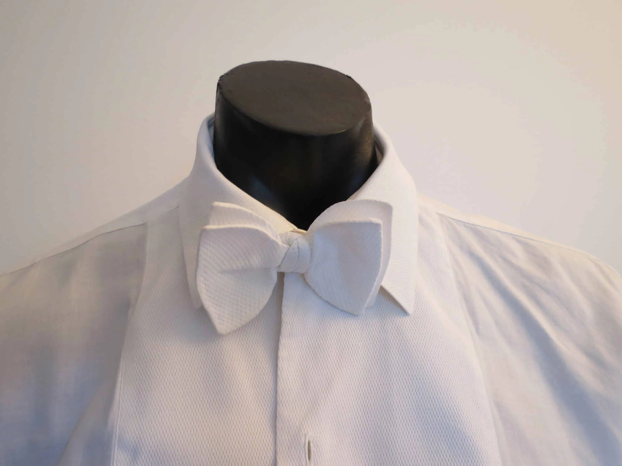 Dress Shirt With Pique Front, Collar & Cuffs by Welmar - 1950s - Neck 42 cm