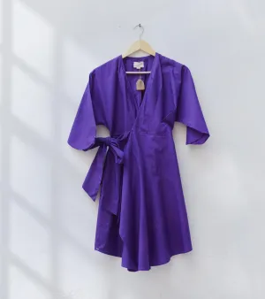 eggplant wrap dress