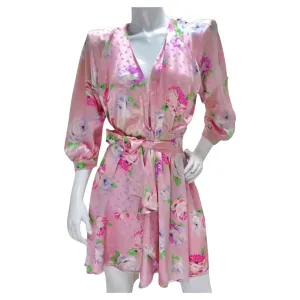 Emanuel Ungaro 1980s Pink Floral Wrap Dress