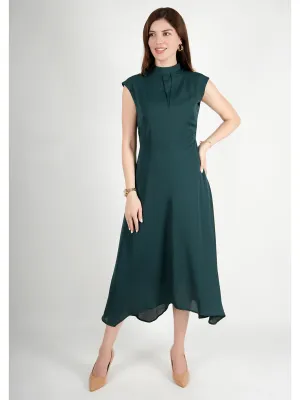 Exude Vibrance Open Back Midi Dress (Emerald Green)