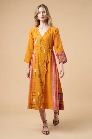 Fatima Wrap Dress Mustard