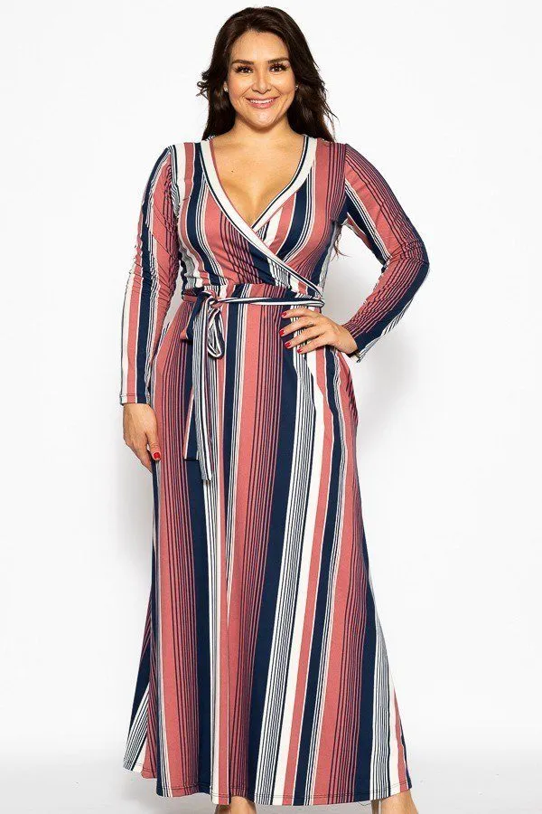 Flattering Autumn Maxi Wrap Dress