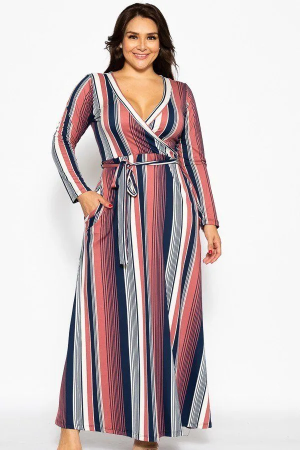 Flattering Autumn Maxi Wrap Dress