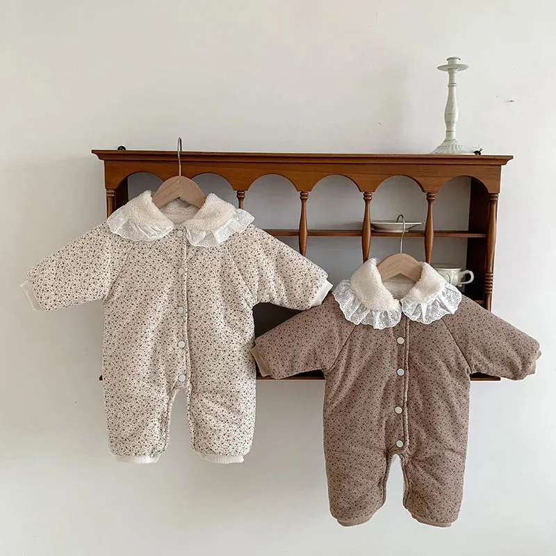 Fleece-Lined Baby Rompers