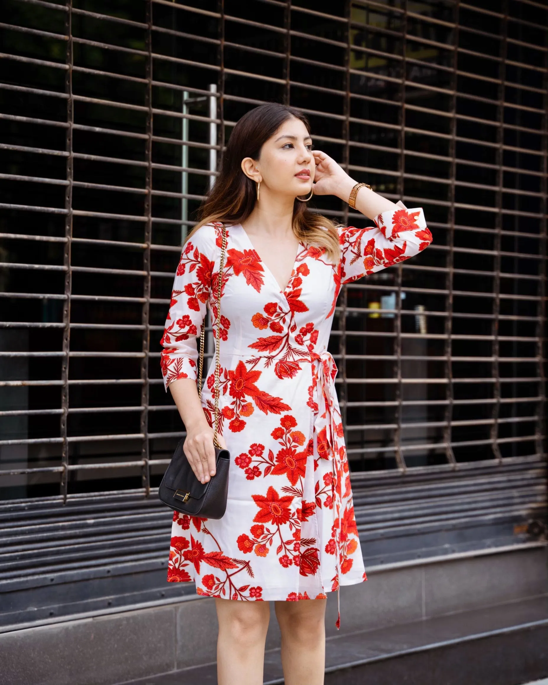 Floral Day Wrap Dress