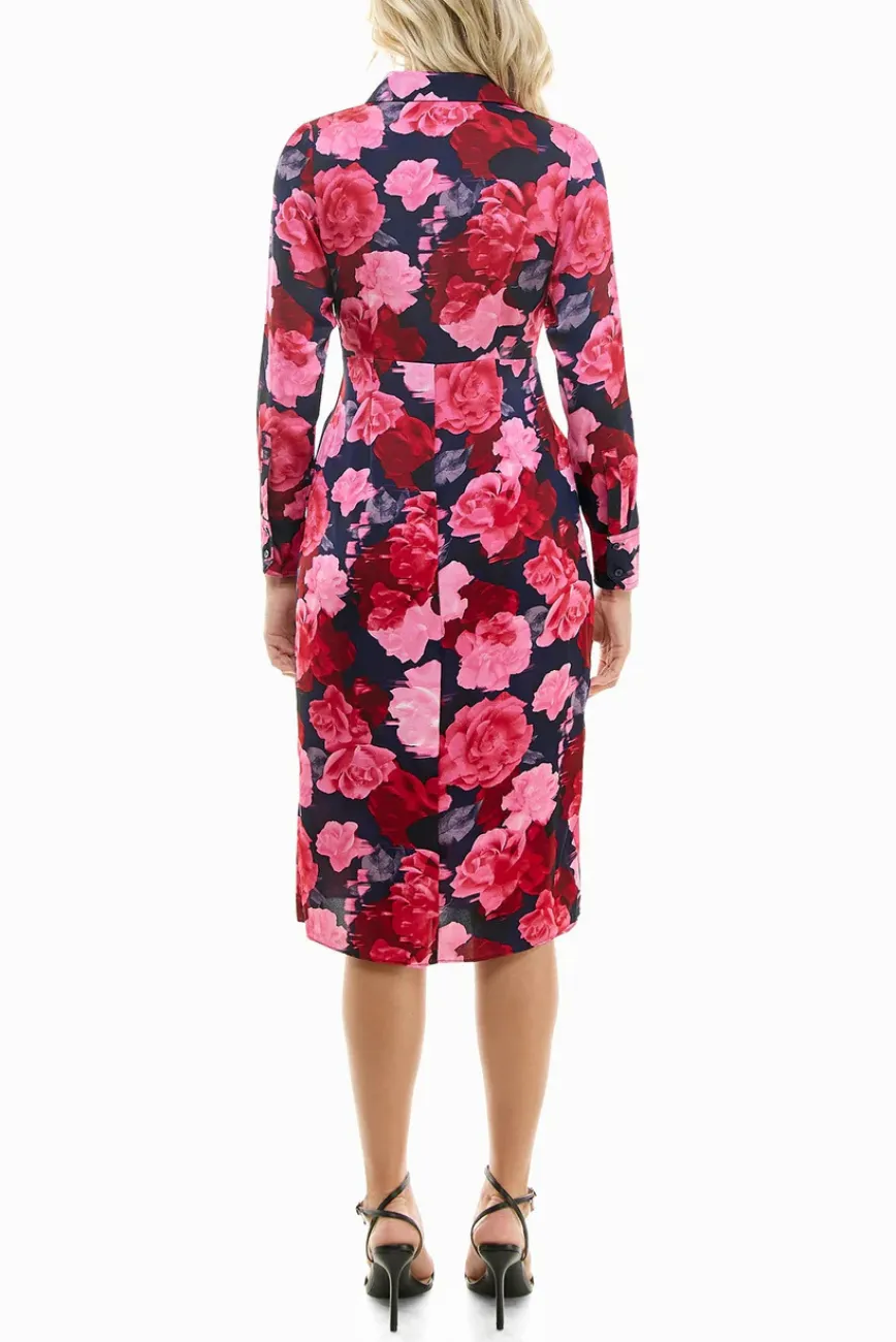 Floral Faux Wrap Dress