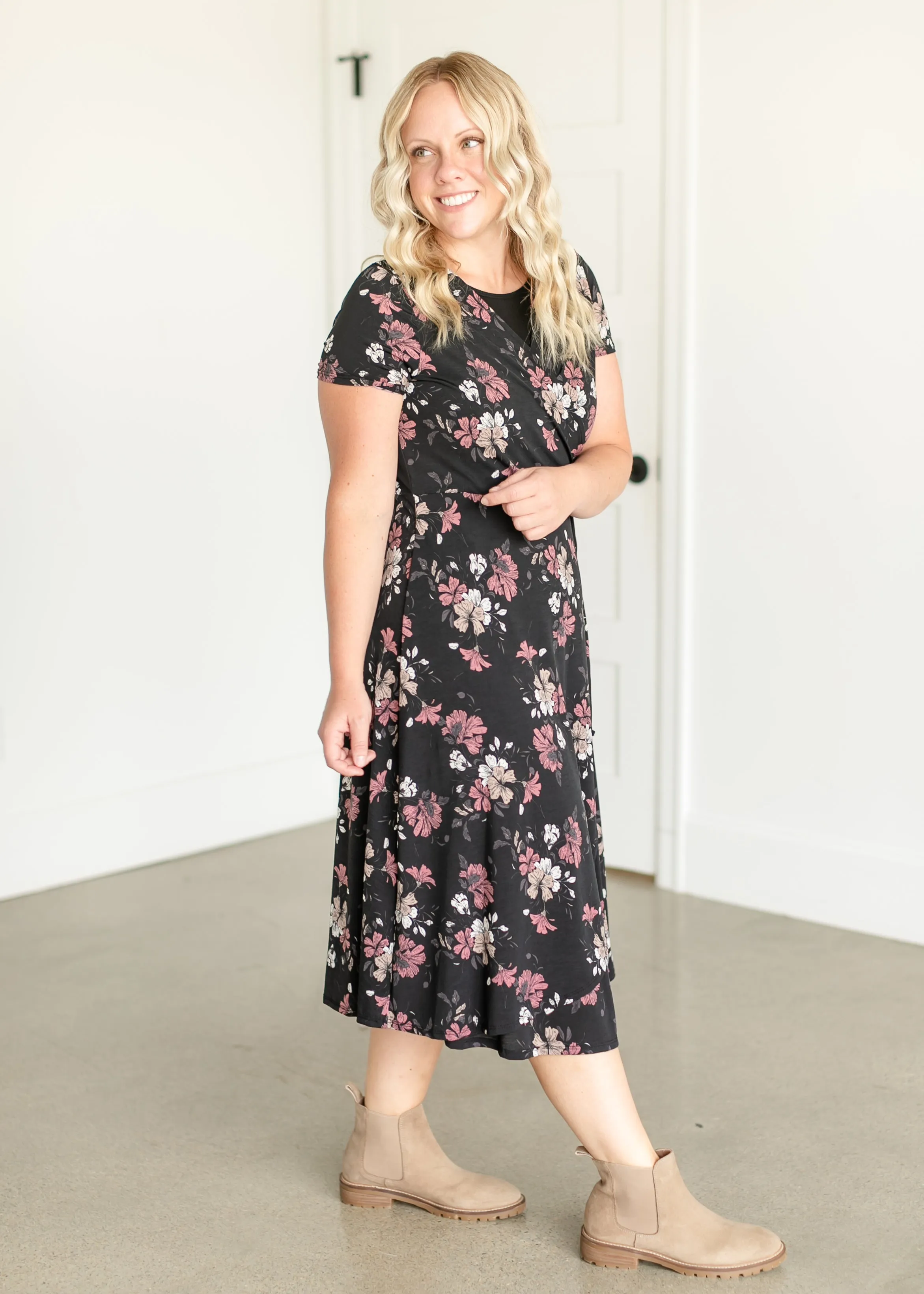 Floral Midi Wrap Dress - FINAL SALE