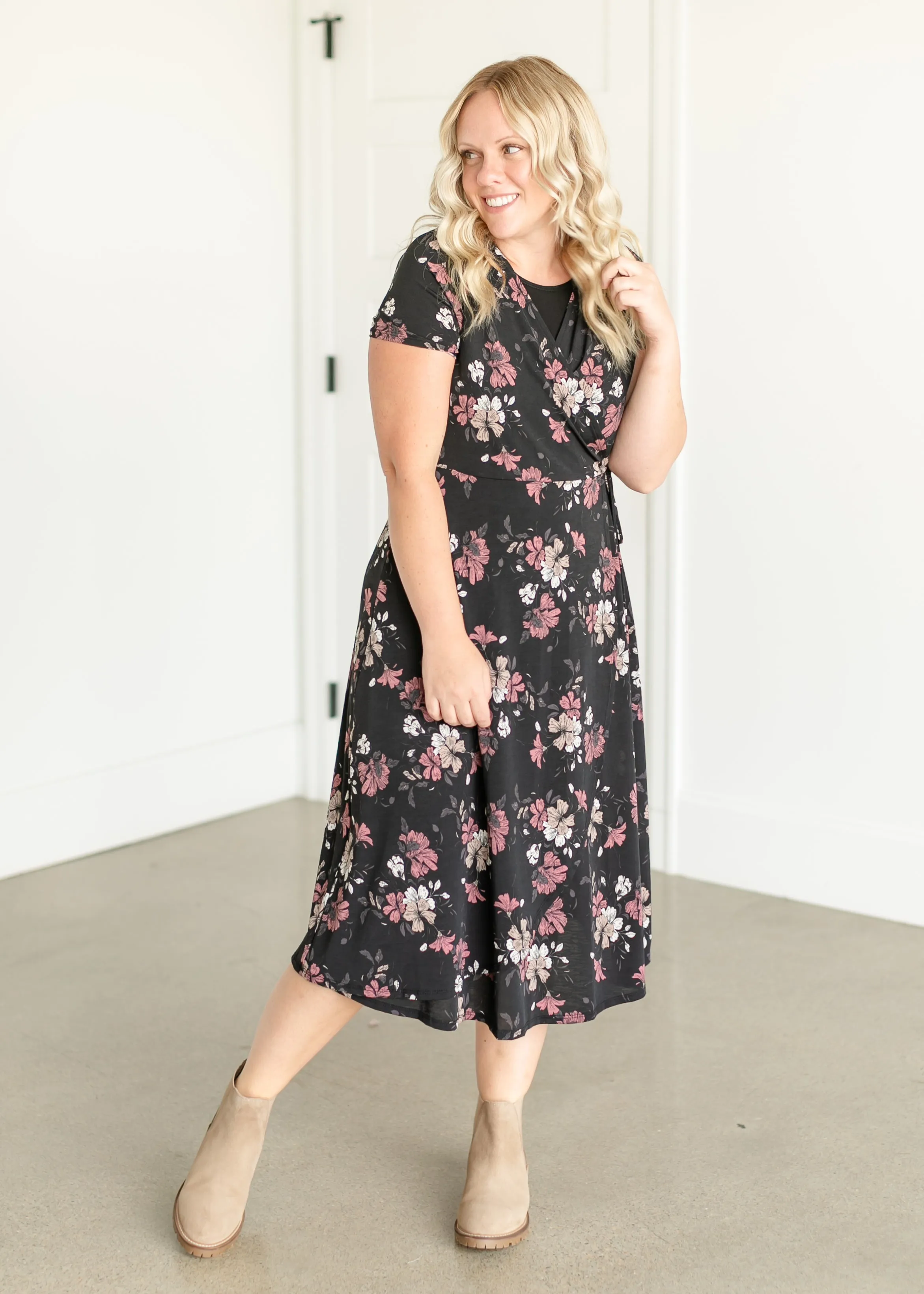 Floral Midi Wrap Dress - FINAL SALE