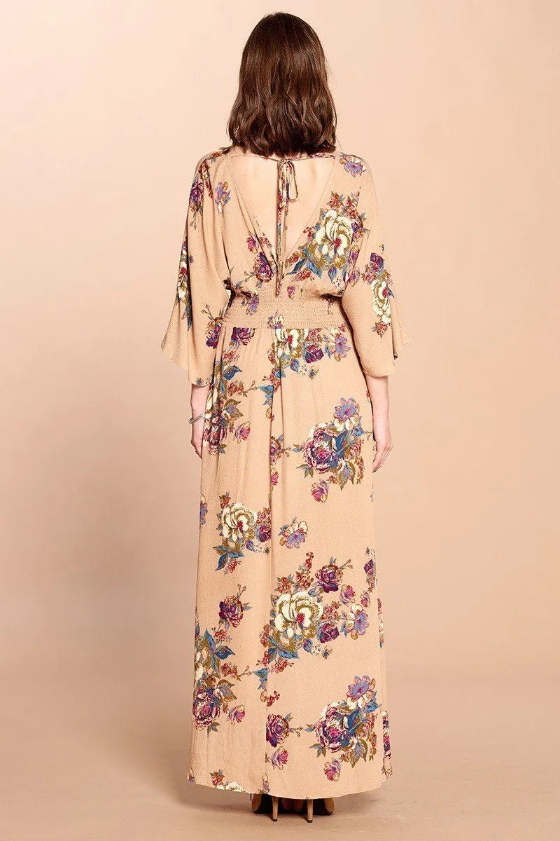 Floral Print Maxi Wrap Dress