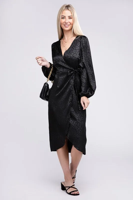 Flounce Hem Wrap Dress