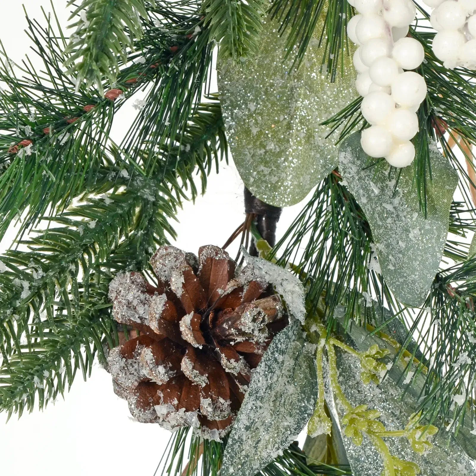 Frosted Christmas Garland Snowberries Forest Pine Cones 2.7m 9ft