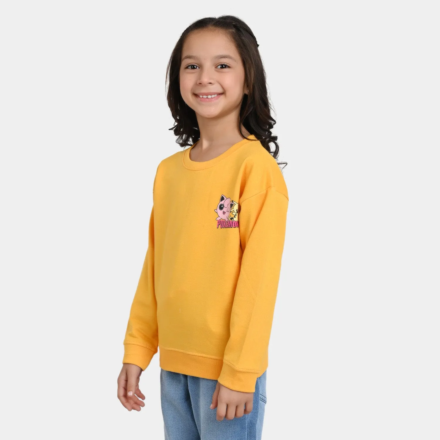 Girls Fleece Sweatshirt Character -Golden Rod