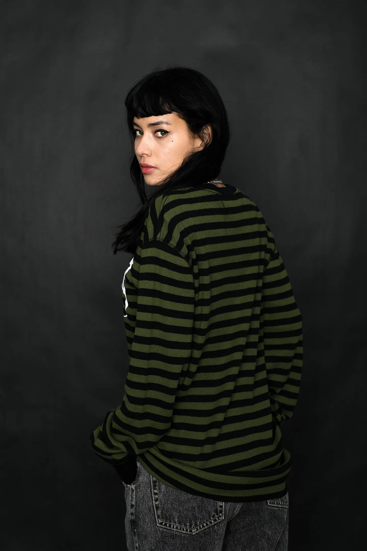 Graveyard Striped Thermal L/S Army