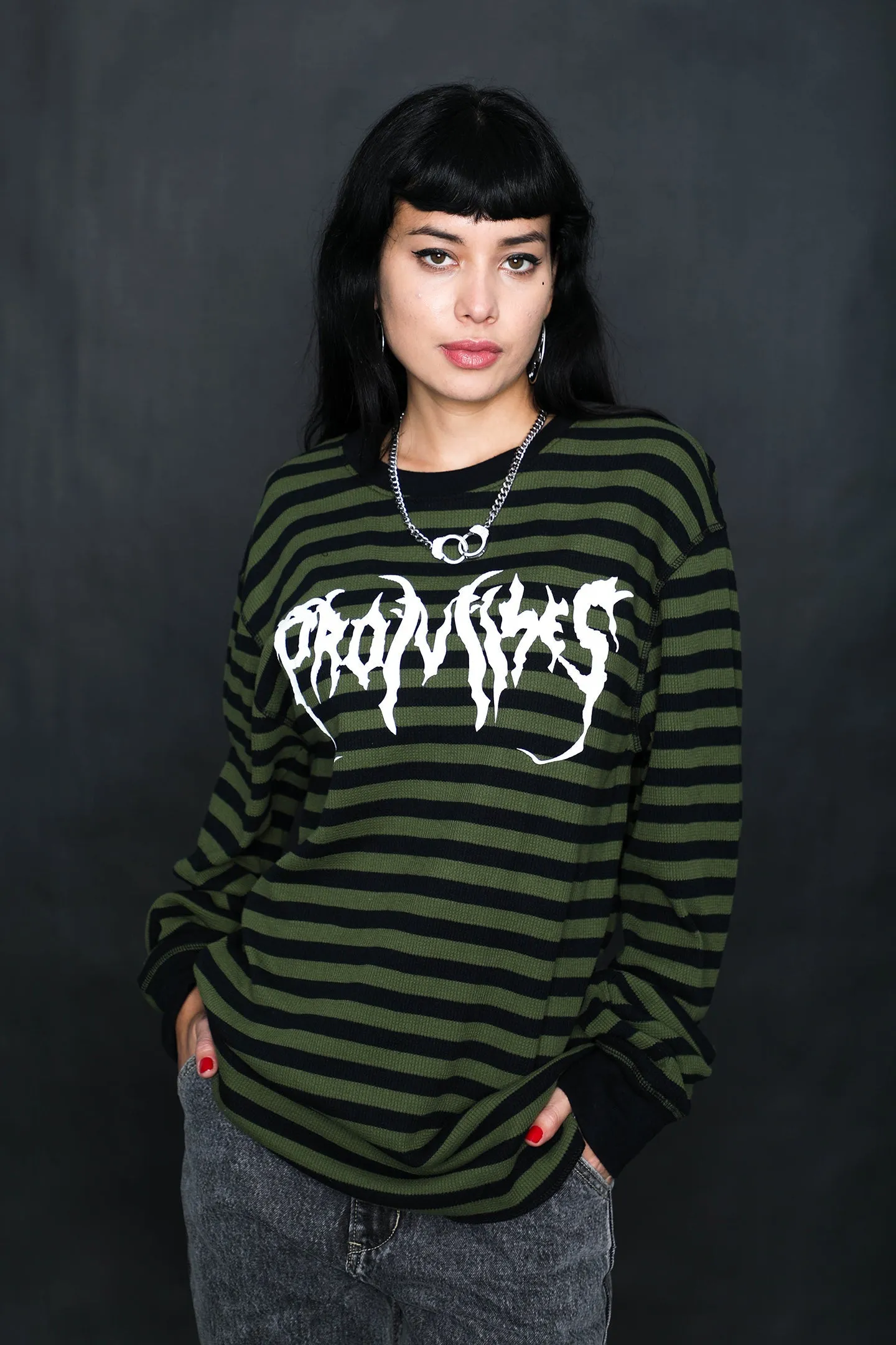 Graveyard Striped Thermal L/S Army