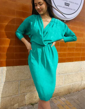 Green Silk Wrap Dress