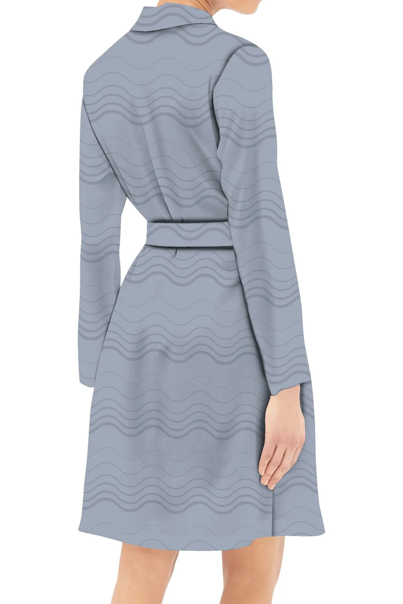 Grey Wrap Dress Made With Vegan Silk Cupro Mini Length