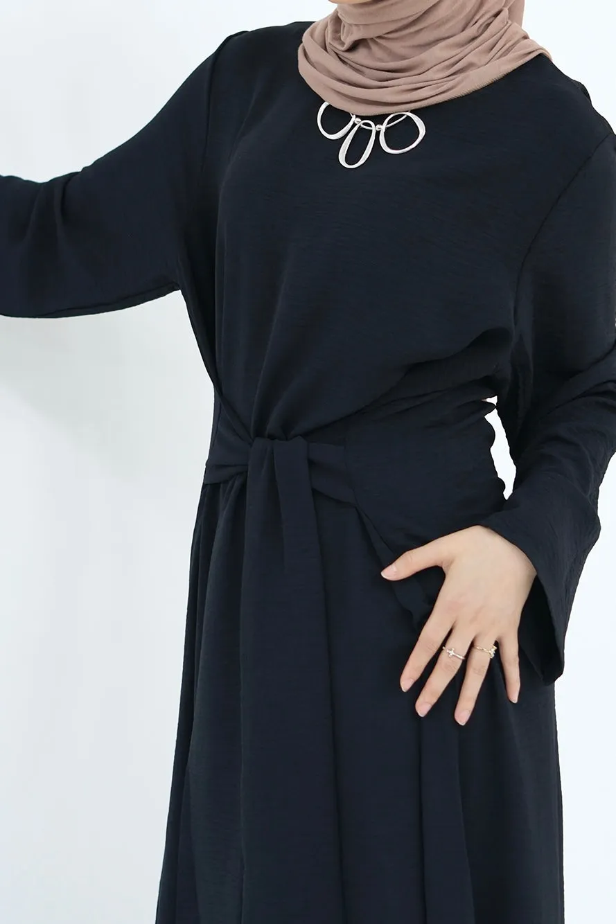 Hanadi Wrap Maxi Dress Abaya 822 - Black