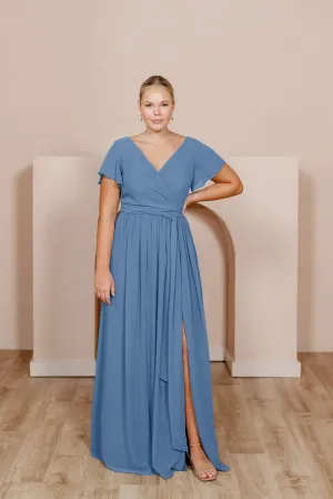 Harper Chiffon Faux Wrap Dress | Ready To Ship