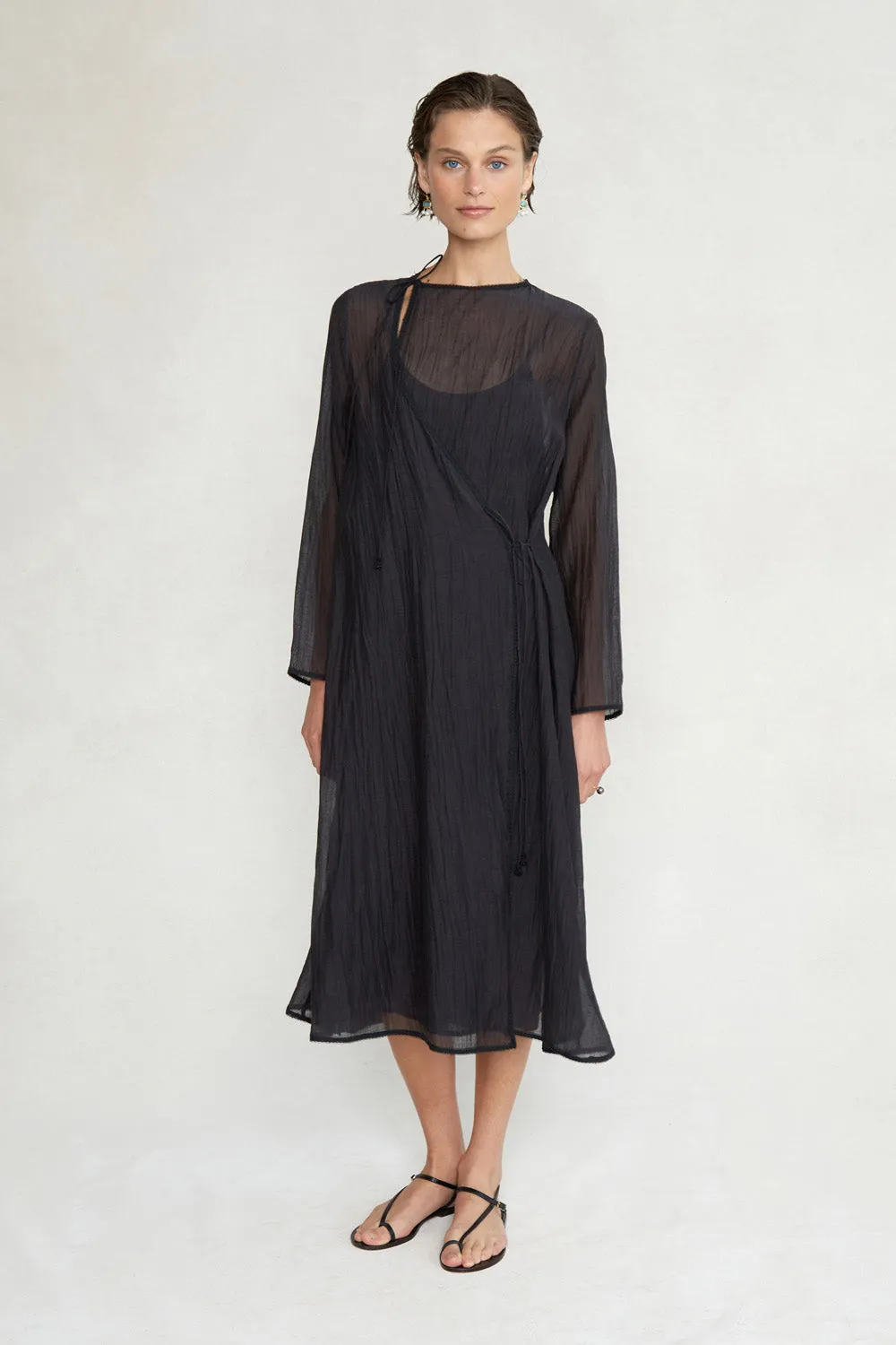 Heather Wrap Dress Caviar