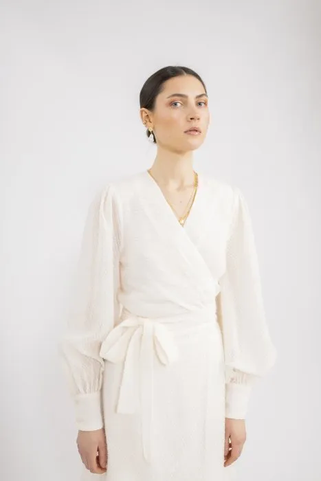 Helene Wrap Dress - Off White