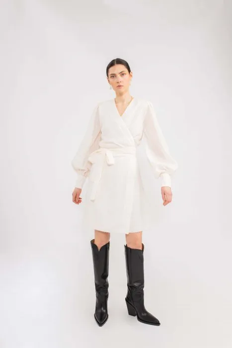 Helene Wrap Dress - Off White