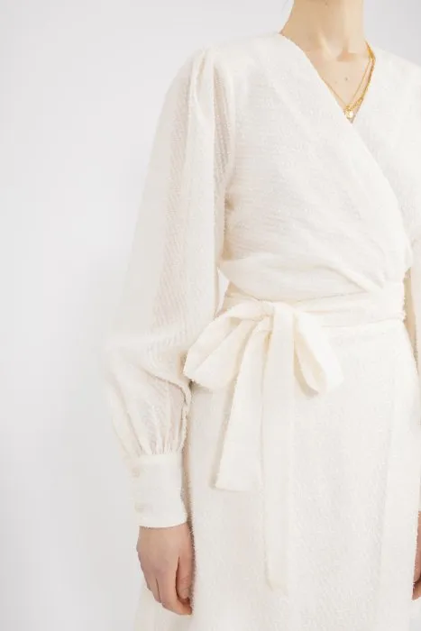 Helene Wrap Dress - Off White