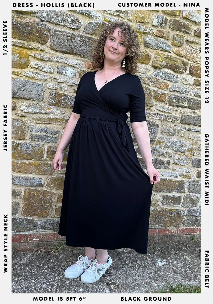 Hollis Black Midi Dress