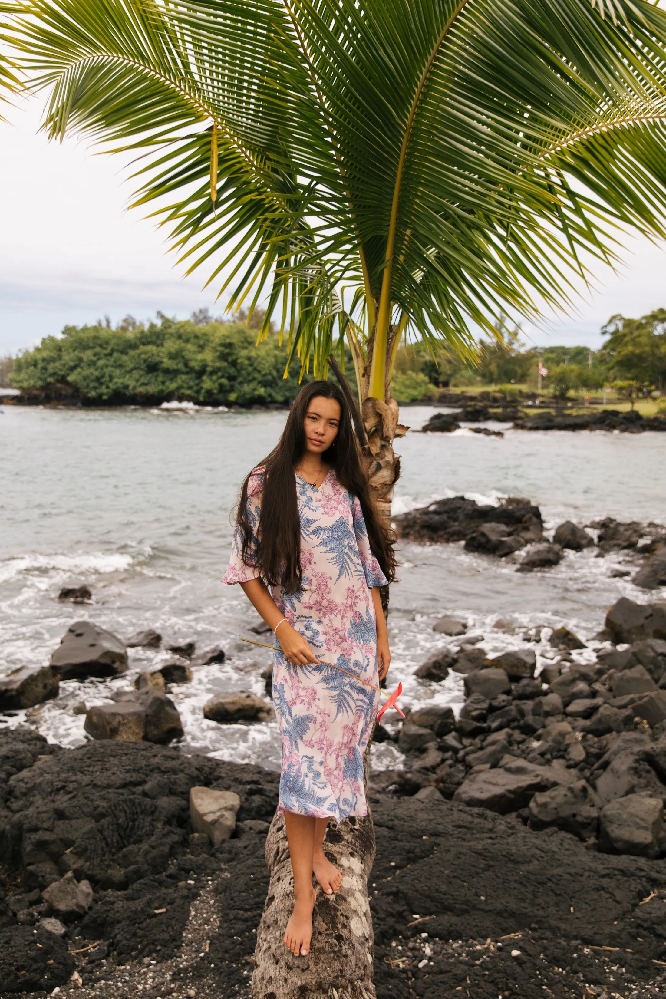 Hāpuʻu 'Ilima Mauka to Makai Lavender Midi Dress