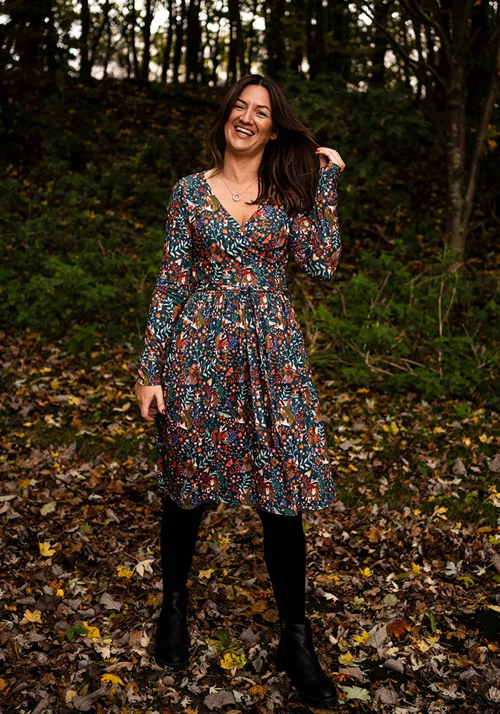 Huxley Foraging Racoons Print Dress