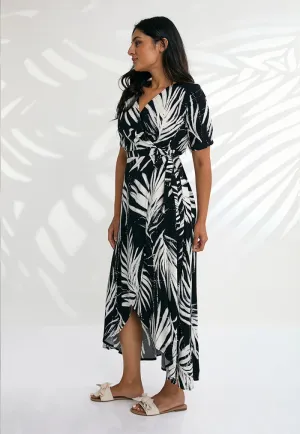 Indii Breeze Renae Wrap Maxi Dress - Maui Black